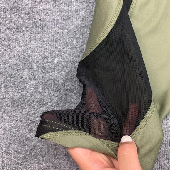 Puma Evide Bike Short Women XS Extra Small Moss High Waisted Mesh Panel Unpadded - Picture 4 of 14